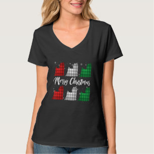 Camiseta Yorkie Yorkshire Terrier Feliz Natal Argyle Do