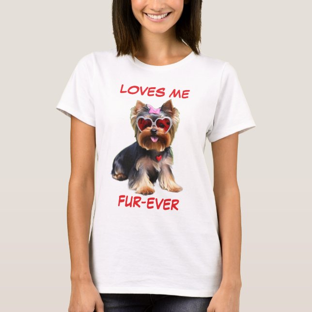 Camiseta Yorkie Yorkshire Terrier Heart-Shaps (Frente)