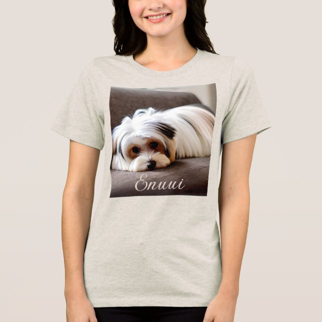 Camiseta Yorkie, Yorkshire Terrier, passando por Ennui (Frente)