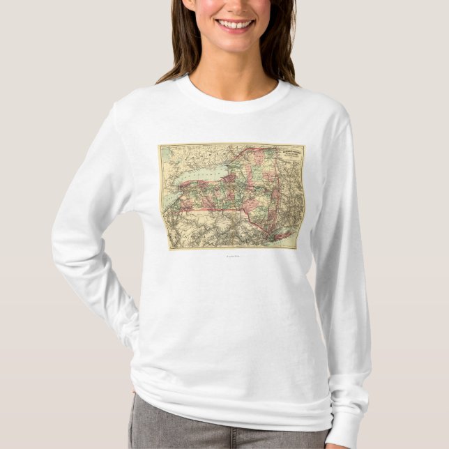 Camiseta YorkPanoramic novo MapNew York (Frente)