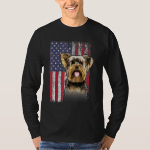Camiseta Yorkshire American Usa Flag 4 De Julho Quarto Cão
