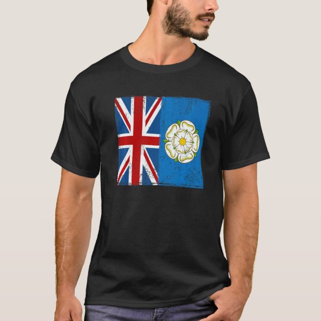 Camiseta Yorkshire Roots & British Grown Idea With Rose Of  (Frente)