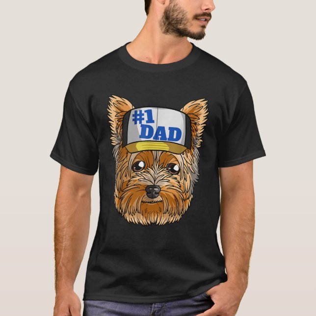 Camiseta Yorkshire Terrier 1 Yorkie Pai Dia dos Pais T Shir (Frente)
