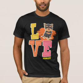 Camiseta Yorkshire Terrier ama uma cor bonita