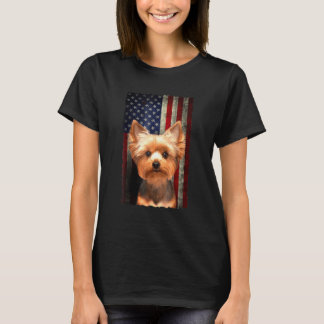 Camiseta Yorkshire Terrier American Flag Usa Patriotic Dog