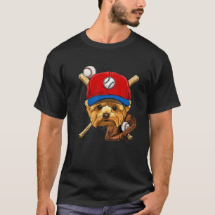 Camiseta Yorkshire Terrier Beball Dog Amava Baseball Pla