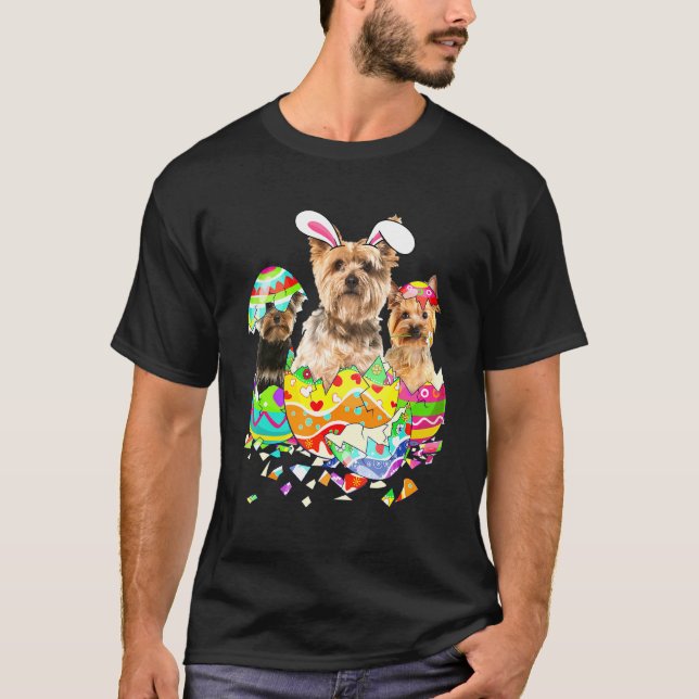 Camiseta Yorkshire Terrier Bunny Felz pascoa (Frente)
