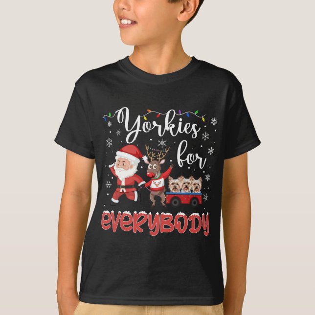 Camiseta Yorkshire Terrier Christmas Yorkies para todos (Frente)