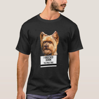 Camiseta Yorkshire Terrier derrubou a árvore de Natal
