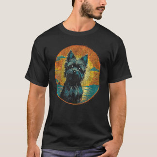 Camiseta Yorkshire Terrier Dog 80s Sunset Vintage Retro Sty