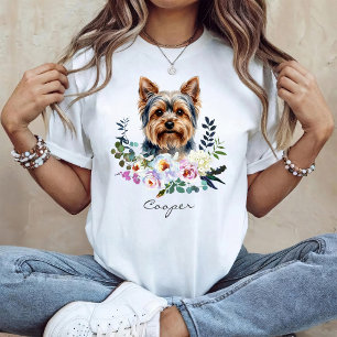 Camiseta Yorkshire Terrier em aquarela