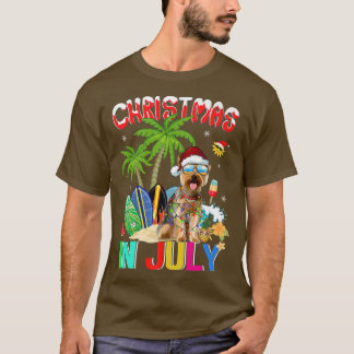 Camiseta Yorkshire Terrier em Santa Hat Sunglass Christma