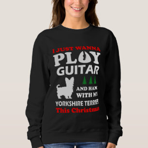 Camiseta Yorkshire Terrier Eu Só Quero Tocar Violão Xmas