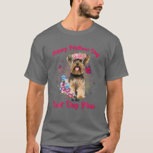 Camiseta Yorkshire Terrier Flower Happy Dia de as mães Para