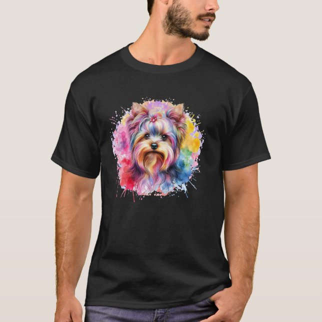 Camiseta Yorkshire Terrier Funny Meme Cada lanche que serei (Frente)