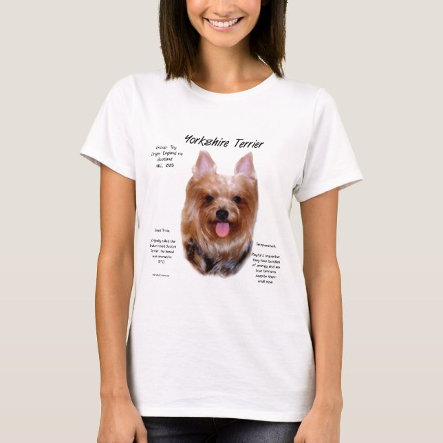 Camiseta Yorkshire Terrier History Design (Frente)
