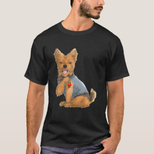 Camiseta Yorkshire Terrier I Love Mãe Tattoo Dog Yorkie Mo