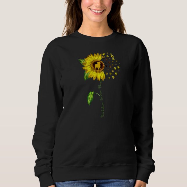 Camiseta Yorkshire Terrier Mãe Cachorro Sunflower Mãe Mãe (Frente)
