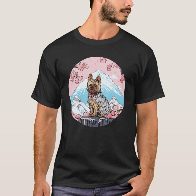 Camiseta Yorkshire Terrier Monte Fuji Funny Dog Landmark (Frente)