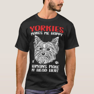 Camiseta Yorkshire Terrier Owner Yorkies me deixa feliz