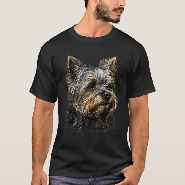 Camiseta Yorkshire Terrier Portrait Yorkie  1 (Frente)