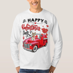 Camiseta Yorkshire Terrier Red Truck Feliz dia de os namora