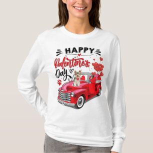 Camiseta Yorkshire Terrier Red Truck Feliz dia de os namora