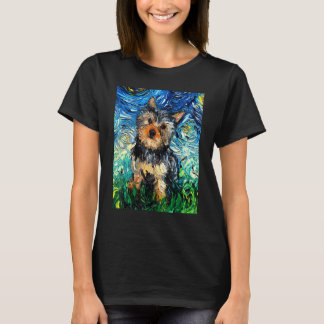 Camiseta Yorkshire terrier Starry Night Cute Yorkie Dog Art