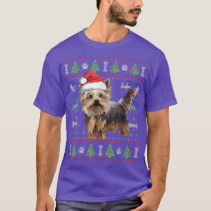 Camiseta Yorkshire Terrier Ugly Christmas Sweater Papais no