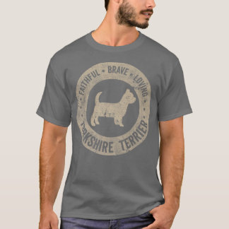Camiseta Yorkshire Terrier, valente e corajoso vintage d