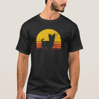 Camiseta Yorkshire Terrier Vintage Silhouette Retro Sunset