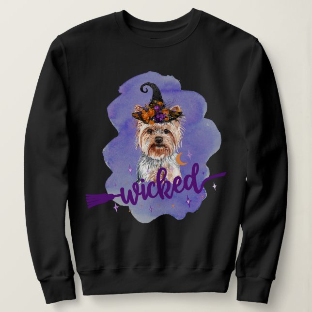 Camiseta Yorkshire Terrier Wicked Witch Purple (Frente do Design)