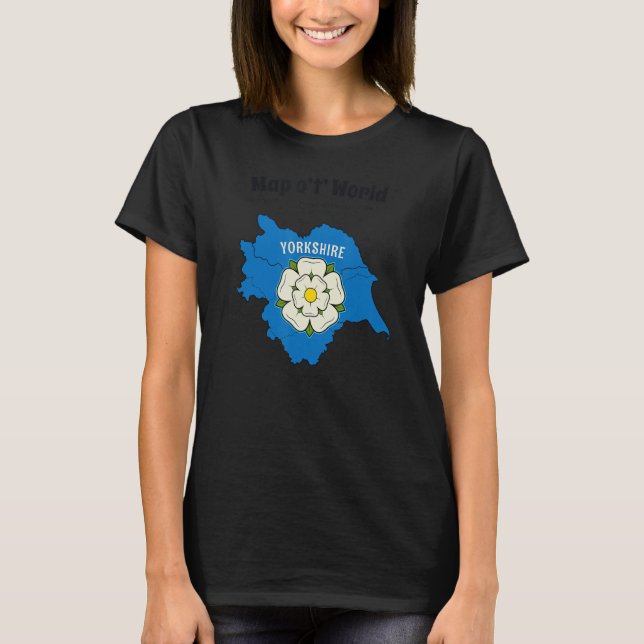 Camiseta Yorkshire Yorkshire Mapa do Mundo (Frente)