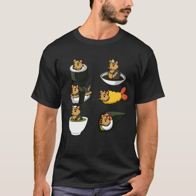 Camiseta Yorkshireerrier Japanese Food boy (Frente)