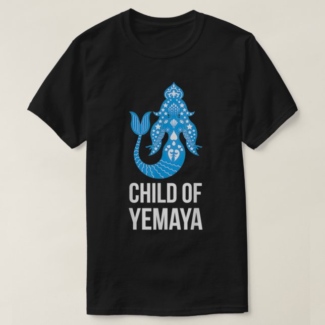 Camiseta Yoruba Deusa Africana Mermaid Yemaya Orisha (Frente do Design)
