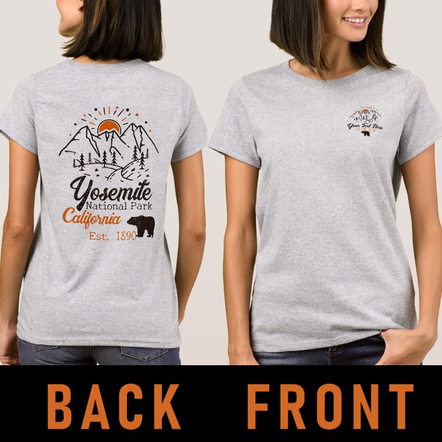 Camiseta Yosemite National Park Bear Minimalista Mountain (Criador carregado)