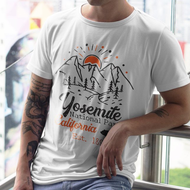 Camiseta Yosemite National Park Bear Minimalista Mountain (Criador carregado)