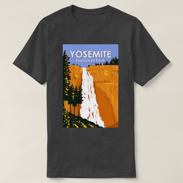 Camiseta Yosemite National Park Nevada Falls California Vin (Frente do Design)