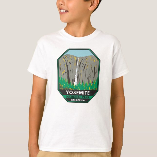Camiseta Yosemite National Park Ribbon Fora da Califórnia (Frente)