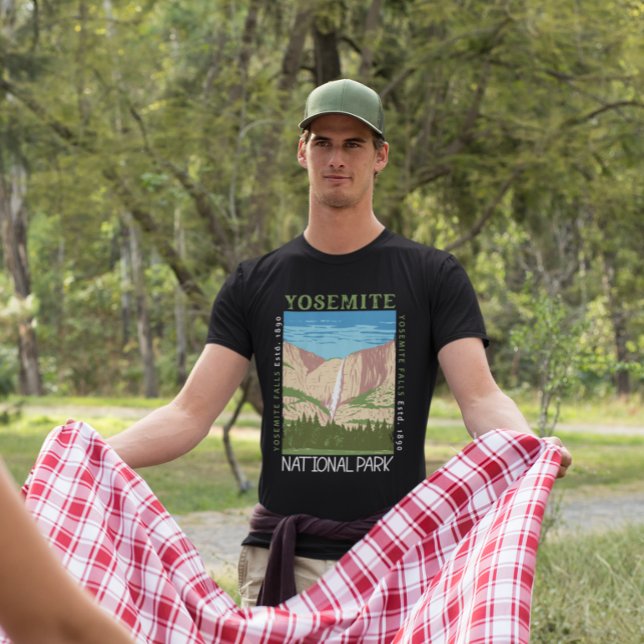 Camiseta Yosemite National Park Waterfall Retro (Criador carregado)