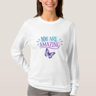 Camiseta You Are Amazing Butterfly Quote Design – Positive 