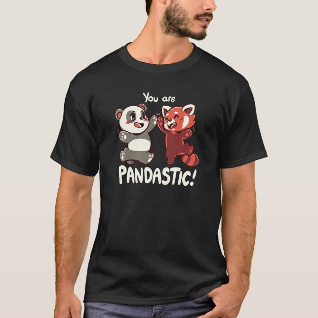 Camiseta You are Pandastic High Five Red Panda and Panda (Frente)