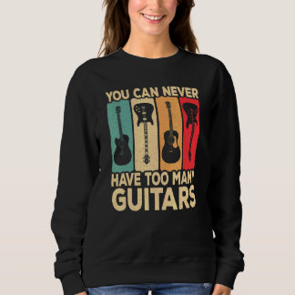 Camiseta You Can Never Have Too Many Guitars Retro Rock Gui