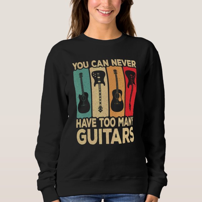 Camiseta You Can Never Have Too Many Guitars Retro Rock Gui (Frente)