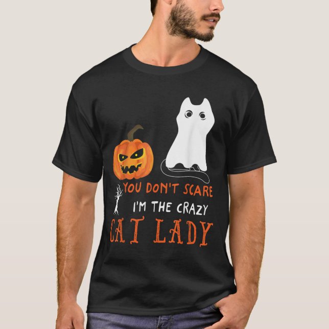 Camiseta You Don't E Me I'm The Crazy Cat Lady Funny Hallow (Frente)