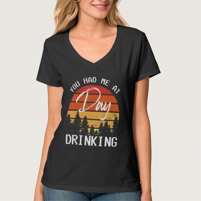 Camiseta You Had Me At Day Drinking Retro Beach Cruise (Frente)