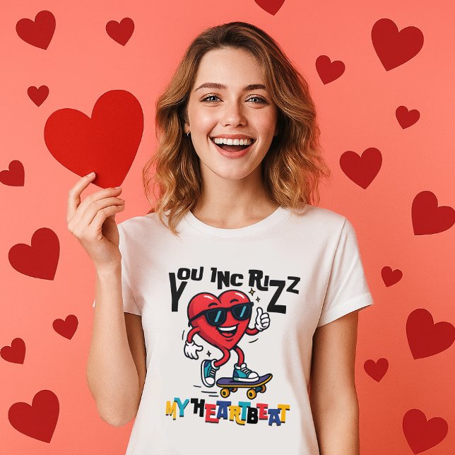 Camiseta You Inc Rizz my Heartbeat - Cute skateboard heart (Criador carregado)
