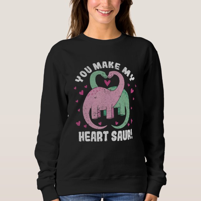 Camiseta You Make My Heart Saur Cute Dinosaur Valentine's D (Frente)