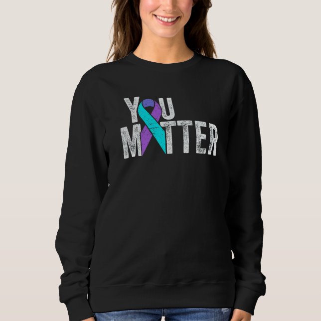 Camiseta You Matter Teal Purple Suicide Awareness Month Rib (Frente)