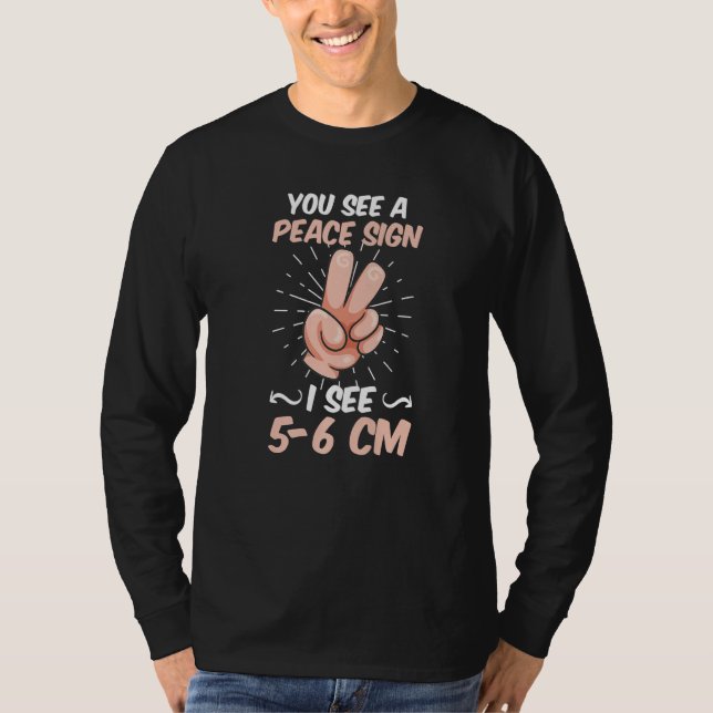 Camiseta You see a Peace sign I see 5 6 cm midwife   (Frente)